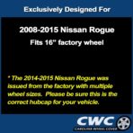 Premium Replica Hubcap Replacement for Nissan Rogue 2008-2015, 16-inch Replacement Wheel Cover (1-Piece) - Image 4