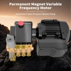 Yoking Pressure Washer, Max 150 bar, 12L/min, Power Washer for Cars, Driveways, Patios, Decks & Sidewalks, PM Inverter 3HP Motor,Horizontal Triplex Pump,60dB Quiet,with 7 Nozzles,Dual Wall/Floor Mount - Image 3