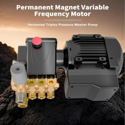 Yoking Pressure Washer, Max 150 bar, 12L/min, Power Washer for Cars, Driveways, Patios, Decks & Sidewalks, PM Inverter 3HP Motor,Horizontal Triplex Pump,60dB Quiet,with 7 Nozzles,Dual Wall/Floor Mount - Image 3