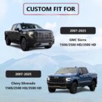 BABYBLU Chevy Silverado Seat Covers Full Set,Truck Seat Covers for Silverado GMC Sierra,Custom Fit 2007-2023 2024 2025 2026 1500/2500HD/3500HD (Black, Full Set) - Image 5