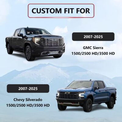 BABYBLU Chevy Silverado Seat Covers Full Set,Truck Seat Covers for Silverado GMC Sierra,Custom Fit 2007-2023 2024 2025 2026 1500/2500HD/3500HD (Black, Full Set) - Image 5