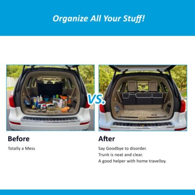 Luckybay Car Trunk Organizer, Hanging Seat Back Storage Organizer with Large Pockets, Space-saving Backseat Car Organizer - Image 7