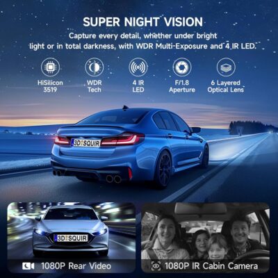 CarPlay Screen for Car Tablet Android Auto Smart Screen for Car, 4K Dash Cam Portable Car Play with 3 Channel Camera Backup Camera,10.26” Wireless Display FM Radio Stereo Bluetooth 5.2, 32GB Black - Image 5