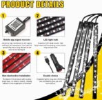 Car Led Interior Lights, RBG 48 LED Multicolor Music Auto Interior Strip Light with APP Control, Waterproof Lighting Lamp Kit Under Dash with Charger, Car Accessories (USB) - Image 3