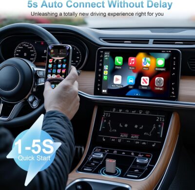2 in 1 Wireless CarPlay and Android Auto Adapter 2025 for iPhone, Easy to Upgrade Wired CarPlay to Wireless, Mini Car Play Dongle with USB A/C for Apple iOS 10+ & Android 11+, For Cars 2016+, No Delay - Image 4