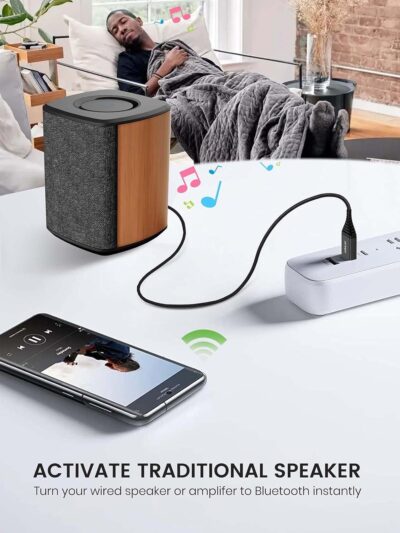 Aux Bluetooth 5.2 Car Adapter, USB Powered 3.5mm Jack, Handsfree Call, Music Streaming for Trucks Hi-Fi Home Stereo Systems - Image 3