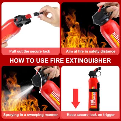 2 Pack Fire Extinguisher for Home with Mount - Upgraded 8-in-1 Portable Fire Extinguisher for Car Vehicle Boat House Kitchen, Water-Based Fire Extinguisher for A, B, C, K Fires - Image 6