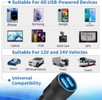 【MFi Certified】iPhone Car Charger Fast Charging, Rombica 4.8A Dual USB Smart Power Cigarette Lighter USB Car Charger with 2Pack Lightning Braided Cable for iPhone 14 13 12 11 Pro XS Mini XR X SE iPad - Image 7