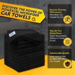 HOMEXCEL Black Microfiber Cleaning Cloth 12 Pack, 12.5 x 12.5 inch Microfiber Towels for Cars, Ultra Absorbent Car Washing Cloth, Lint Free Streak Free Cleaning Rags for Car, Kitchen, and Window - Image 2