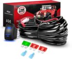 Nilight - 10019W LED Light Bar Wiring Harness Kit 12AWG Heavy Duty 12V 5Pin Rocker Switch Laser On off Waterproof Switch Power Relay Blade Fuse-1 Lead,2 Years Warranty