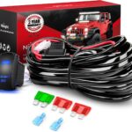 Nilight - 10019W LED Light Bar Wiring Harness Kit 12AWG Heavy Duty 12V 5Pin Rocker Switch Laser On off Waterproof Switch Power Relay Blade Fuse-1 Lead,2 Years Warranty