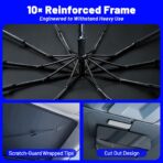 Windshield Sun Shade for Nissan Rogue 2021-2026, Custom Fit Foldable Umbrella Sunshade with 360° Rotating Shaft, Front Window Shade for UV & Heat Protection, Easy Storage Car Sun Shields - Image 6