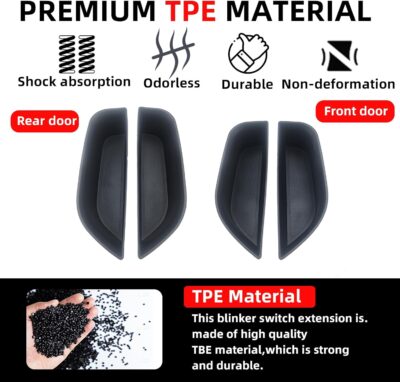 Car Door Handle Pocket Organizer Inserts for Lexus RX 2023 2024 2025 2026 Accessories Car Pocket Organizer Front Rear Door Grab Inner Tray Box (4PCS Black TPE Storage Box-4 Door) (Black) - Image 6