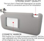 Dasbecan Front Left Driver Side Sun Visor with Vanity Light Compatible with Toyota RAV4 2006-2013 Replaces# 74320-42501-B2 74320-42500-B0 (Gray) - Image 4