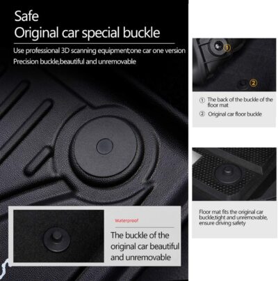 Car Floor Mats Replacement for Kia Rio Sedan & Hatchback 2018-2024 Protection Custom Fit All Weather Waterproof Carpets Durable Odorless Liners Front & Rear Full Set Accessories - Image 7