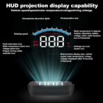 Heads Up Display for Cars, Car HUD Head Up Display M6S Universal Car 3.5 Inch HUD OBD Interface Windshield Projector, Speed, Engine RPM, OverSpeed War - Image 5