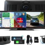 8.1" HD Carplay Screen for Car Stereo, 2K Dash Cam Wireless Portable Touch Screen Car Play with Apple Carplay & Android Auto with 1080P Back Up Camera, Bluetooth, Mirror Link, GPS , AUX, Voice Control
