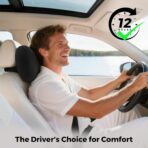 BEBAS Breathable Memory Foam Car Neck Pillow for Driving-Ergonomic Headrest with Superior Neck Support, Universal Fit for Cars,SUVs,Tesla,Toyota & Office Chair-Removable Washable Cover (Black, 1-Pack) - Image 3