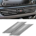 20 Pieces Car Air Conditioner Decoration Strip for Vent Outlet, Universal Waterproof Bendable Air Vent Outlet Trim Decoration, Suitable for Most Air Vent Outlet, Car Interior Accessories (Silver)