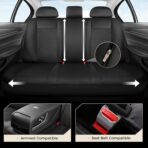 Coverado Seat Covers Full Set, 5 Seat Black Car Seat Covers, Leather Car Seat Protectors, Automotive Front and Back Seat Covers, Waterproof Car Seat Cushions Universal Fit for Most Sedan, SUV, Truck - Image 4