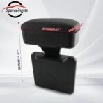 Sporacingrts Universal Car Armrest Storage Box with Cup Holder Ergonomic Adjustable Wrist Support Center Console Organizer Multifunctional Storage Solution for Cars SUVs Trucks (Black) - Image 2