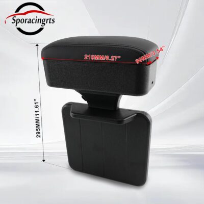 Sporacingrts Universal Car Armrest Storage Box with Cup Holder Ergonomic Adjustable Wrist Support Center Console Organizer Multifunctional Storage Solution for Cars SUVs Trucks (Black) - Image 2