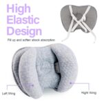 Upgraded 2 in 1 Baby Travel Pillow, Adjustable Straps, Banana Shape Baby Neck Head Support Pillow Stroller Insert Cushion for 4 Months Up Kids, Toddler Grey - Image 5