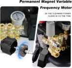 YOKING Pressure Washer, Max 150 bar, 12L/min, PM Inverter 3HP Motor,Horizontal Triplex Pump,60dB Quiet,with 7 Nozzles, Power Washer for Patios, Decks, & Sidewalks - Image 3