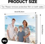 4x6 Acrylic Picture Frame Double Sided Clear Magnetic Photo Frames Free Standing Desktop Display - Image 2