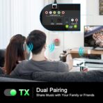 Premium Airplane Bluetooth 5.4 Transmitter Adapter, for 2 AirPods/Headphones,2 in 1 Transmitter Receiver with aptX Low Latency,Wireless Adapter for Flight,TV,Gym,Tablets Car Stereo - Image 6