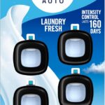Febreze Car Air Freshener Vent Clip Laundry Fresh Scent, .07 oz. Car Vent Clip, Pack of 4