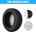 uxcell Universal 210D Polyester Spare Tire Cover for Jeep Trailer RV SUV Truck Wheel Fit Overall Wheel Diameter 16 Inch Black - Image 3