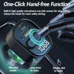 Bluetooth 5.3 FM Transmitter for Car, Bluetooth Car Adapter with Type-C PD(30W) Charger and QC3.0 USB Port, Wireless FM Radio Transmitter, Support MP3 Player, Handsfree Calling, LED Backlit,U Disk - Image 5
