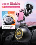 VANMASS【85+LBS Strongest Suction & Military-Grade Ultimate Car Phone Mount【Patent & Safety Certs】 Cell Phone Holder Truck for Dashboard Windshield Vent for iPhone 17 Pro Max 16 15 for Samsung, Pink - Image 3