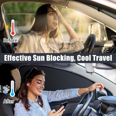 ZATOOTO 4 Pack Car Privacy Curtains, Full Blackout Car Window Shades, Universal Fit for Most Cars, Great for Travel, Camp, Privacy - Image 4