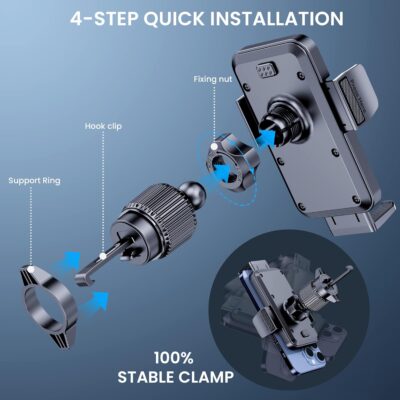 Phone Mount for Car Holders Cell Phon Holder Hands Free Phone Stand for Car Vent Automobile Mount Fit iPhone Android Smartphoe Universal Camera Mount Stabilizers - Image 3