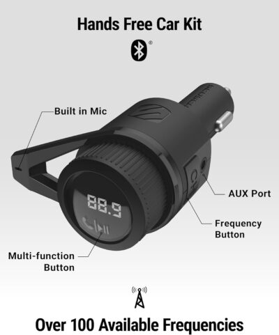 Scosche BTFM9 FM Bluetooth Transmitter Car, Dual 12W USB-C and USB-A Charging Ports, Fast Type C Car Charger, Wireless Radio Bluetooth Adapter, Hands-Free Kit for Calls, Siri and Google Assistant - Image 7