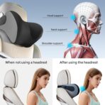 BEBAS Car Headrest Pillow, Memory Foam Neck Support Pillow for Cars - Ergonomically Designed for Long Drives, Travel & Commuting, Pain Relief with Removable & Washable Cover (Black Gray, 1-Pack) - Image 7