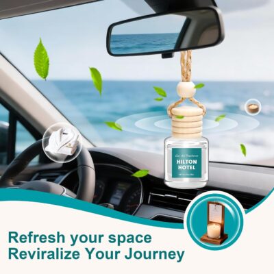 AROIC Premium Scent Car Air Freshener, 6 Pack Hotel Scent Collection Diffuser Set, Long Lasting Luxury Fragrance Essential Oil Aromatherapy, Hanging Air Freshener for Car Interior Accessories Unisex - Image 5