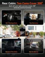 IIWEY N9 5 Channel Dash Cam 360° View, 5.8G WiFi-6 with App, Free 128GB Card, FHD Front & Rear Inside, Left, Right Dash Camera for Car, 12 IR Lights Night Vision, GPS, 24/7 Parking Mode, G-Sensor - Image 4