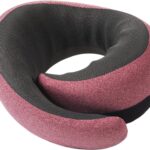 Travel Pillow, 100% Pure Memory Foam Neck Pillow for Airplanes, Comfortable Breathable Cover, Travel Essentials for Plane, Car, Train and Home, Red