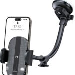 APPS2Car Cell Phone Holder for Car Dashboard Windshield Phone Mount for Car Long Arm Car Phone Holder Mount Strong Suction Cup Anti-Shake Stabilizer Compatible for iPhone, Samsung, All Smartphones