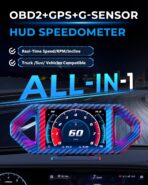OBD2 HUD Head Up Display, Digital Speedometer Gauge for Car Truck SUV, Real-Time Speed/RPM/Fuel Economy Monitor, Plug & Play OBDII GPS HUD with RGB Light - Image 2