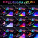 Acrylic Interior Car Ambient Lighting, Interior RGB LED Strip Kit with Music Sync Mode, 55 Inch Length Suitable for Pickup, Trucks, SUV and Large Vehicles (6 in 1) - Image 3