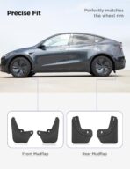 Tparts Mud Flaps Splash Guards for Tesla Model Y Juniper 2025-2026 (Premium/Performance), All-Weather Mud Guard Kits, Exterior Accessories Sediment Protection No Drilling Required Black (Set of 4) - Image 4