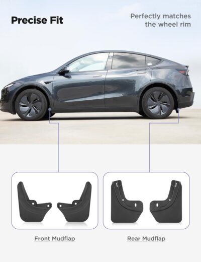 Tparts Mud Flaps Splash Guards for Tesla Model Y Juniper 2025-2026 (Premium/Performance), All-Weather Mud Guard Kits, Exterior Accessories Sediment Protection No Drilling Required Black (Set of 4) - Image 4
