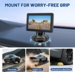 EWAY 4-Hole Direct Fit Suction Cup Mount for Backup Camera 4.3"/5" Monitor, Knob-Lock Adjustable Dashboard Windshield Monitor Mounting Bracket Holder for Car Rear View Camera Screen Display Stand - Image 6