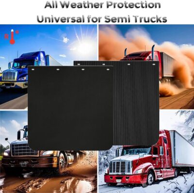 Pair 24" x 24" Mud Flaps with 4 Pcs Mud Flap Weights Set - Image 7