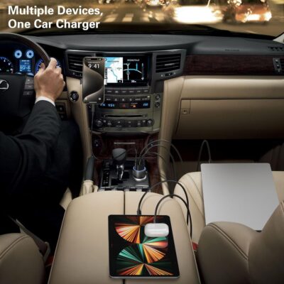 USB C Car Charger 3 Pack, Costyle 65W 4 Port Car Power Adapter with Voltmeter PD 30W/QC 3.0 Fast Charging Cigarette Lighter USB Charger Plug for iPhone 16/15/14/13/12/11 Pro Max/Pad,Android(Black) - Image 7