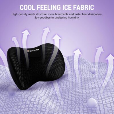 Car Seat Cushion and Lumbar Support Headrest Pillow Mesh Cover Memory Foam Ergonomic Car Cushion Back Neck Support Pillow Sciatica & Back & Tailbone Pain Relief Pillow Black - Image 4